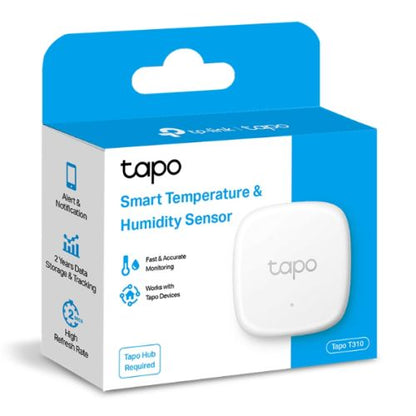 TP-LINK (TAPO T310) Smart Temperature & Humidity Sensor, 2 Second Data Refresh, Instant App Alerts, Battery Powered, Hub Required