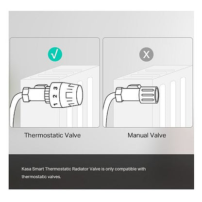TP-LINK (KE100 KIT) Kasa Smart Thermostatic Radiator Valve Starter Kit, Schedule & Timer, App/Voice Control, Up to 32 Radiators, Hub Included