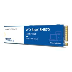 WD 250GB Blue SN570 M.2 NVMe SSD, M.2 2280, PCIe3, TLC NAND, R/W 3300/1200 MB/s, 190K/210K IOPS