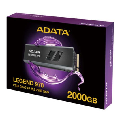 ADATA 2TB Legend 970 Gen5 M.2 NVMe SSD, M.2 2280, PCIe 5.0, 3D NAND, R/W 10K/10K MB/s, Active Heat Dissipation