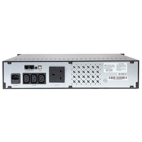 Powercool Off-Line 850VA 2U Rackmountable UPS, 510W, AVR Energy Saving, DC Cold Start, Alarm, 1x UK Socket, 3 x IEC, 2x RJ45, 1x USB