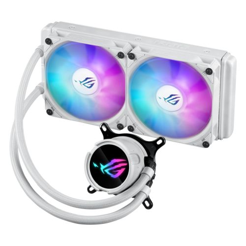 Asus ROG STRIX LC III 240 ARGB White Liquid CPU Cooler, 240mm, 7th Gen v2 Asetek Pump, ARGB Fans, Rotatable Water Block