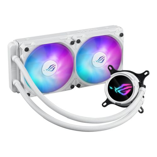 Asus ROG STRIX LC III 240 ARGB White Liquid CPU Cooler, 240mm, 7th Gen v2 Asetek Pump, ARGB Fans, Rotatable Water Block