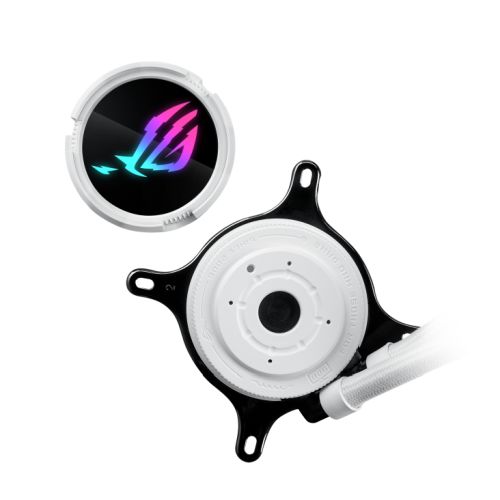 Asus ROG STRIX LC III 240 ARGB White Liquid CPU Cooler, 240mm, 7th Gen v2 Asetek Pump, ARGB Fans, Rotatable Water Block