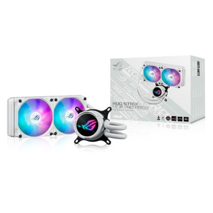 Asus ROG STRIX LC III 240 ARGB White Liquid CPU Cooler, 240mm, 7th Gen v2 Asetek Pump, ARGB Fans, Rotatable Water Block