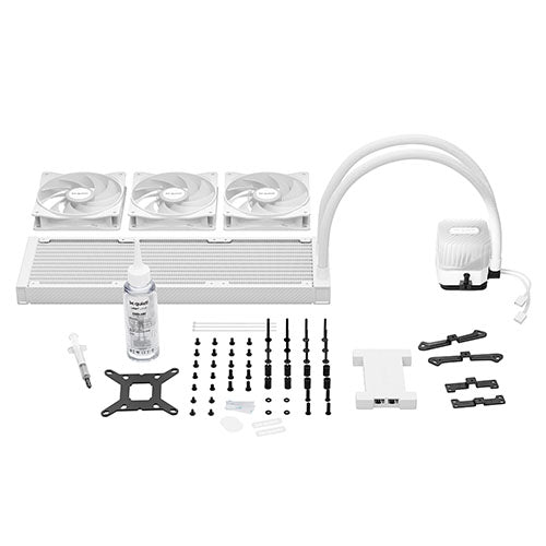 Be Quiet! Light Loop 360mm ARGB Liquid CPU Cooler, 3x Light Wings LX PWM Fans, ARGB Cooling Block, ARGB-PWM-Hub, White