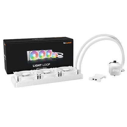 Be Quiet! Light Loop 360mm ARGB Liquid CPU Cooler, 3x Light Wings LX PWM Fans, ARGB Cooling Block, ARGB-PWM-Hub, White