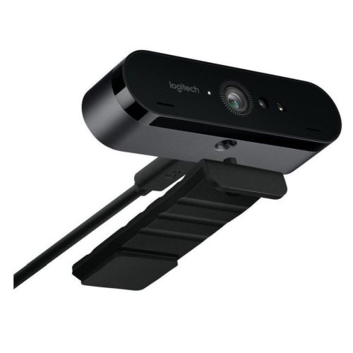 Logitech BRIO 500 4K UHD 13MP HDR Webcam, USB-A, Light Correction, Privacy Shutter, Noise-Cancelling Mics, Windows Hello Support, Graphite