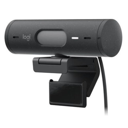 Logitech BRIO 500 FHD 4MP Webcam, USB-C, Light Correction, Auto-Framing, Show Mode, Privacy Shutter, Noise-Reducing Mics, Graphite