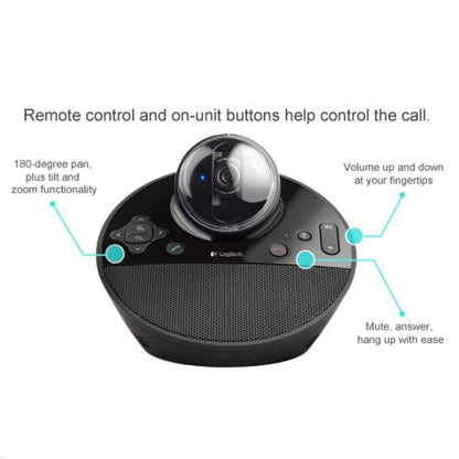 Logitech BCC950 ConferenceCam, Full HD, Carl Zeiss Lens, 8ft Cable, Remote Control