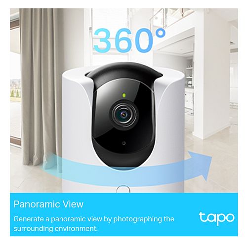 TP-LINK (TAPO C225) Pan/Tilt AI Home Security Wi-Fi Camera, Smart AI Detection, Motion Tracking, Alarms, Starlight Sensor, 2-Way Audio