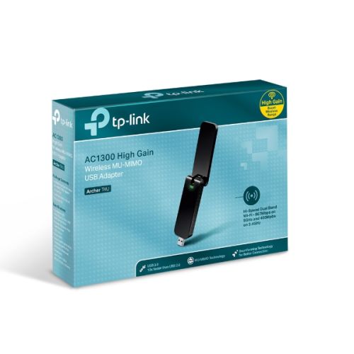 TP-LINK (Archer T4U) AC1300 (867+400) Wireless Dual Band USB Adapter, MU-MIMO, USB3