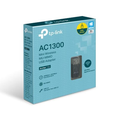 TP-LINK (Archer T3U) AC1300 (867+400) Wireless Dual Band Mini USB Adapter, MU-MIMO, USB3