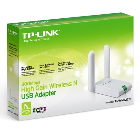 TP-LINK (TL-WN822N) 300Mbps High Gain Wireless USB Adapter, Realtek, 2 Antennas