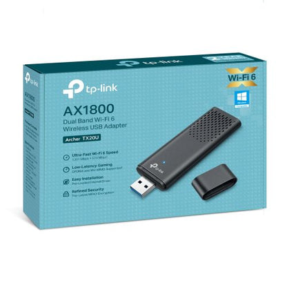TP-LINK (Archer TX20U) AX1800 Dual Band Wi-Fi 6 Wireless USB Adapter, USB 3.0, MU-MIMO, OFDMA