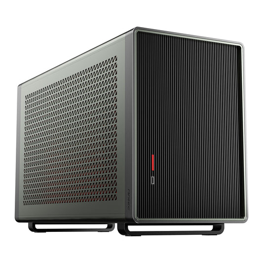 Antec Performance 1M Aventurine Mini-ITX Gaming Case with Aluminum Finish, PCIe 4.0 Riser Cable, USB 3.2 Gen2 Type-C, Tool-Free Side Panels, Solid Side Panel, SFX-L & SFX PSU Support