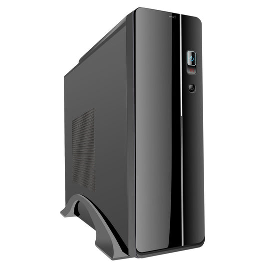 CiT S003B Thin Client Micro ATX Black Case with 300W PSU, 1 x USB 3.0 & 1 x USB 2.0, Built-in 3in1 Card-Reader